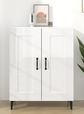 VidaXL Dressoir 69,5x34x90 cm bewerkt hout hoogglans wit