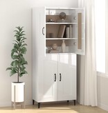 VidaXL Dressoir 69,5x34x90 cm bewerkt hout hoogglans wit