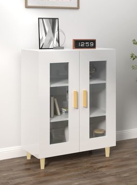 VidaXL Dressoir 69,5x34x90 cm bewerkt hout hoogglans wit
