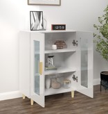VidaXL Dressoir 69,5x34x90 cm bewerkt hout hoogglans wit