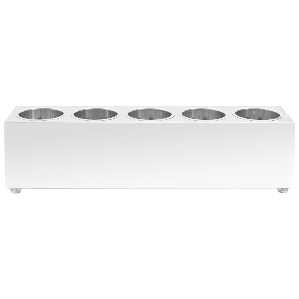 VidaXL Bestekhouder 5 vakken rechthoekig roestvrij staal