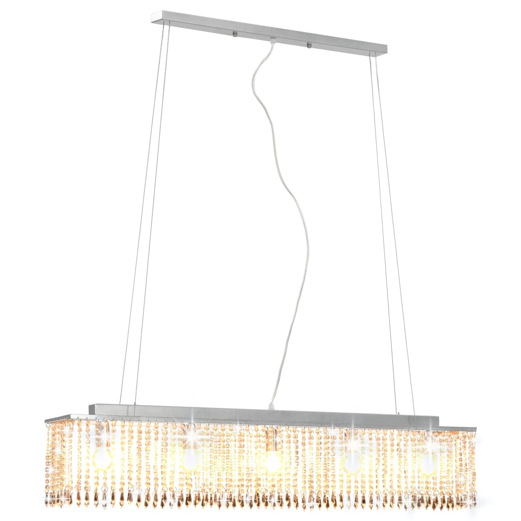 VidaXL Plafondlamp met kristallen kralen 104 cm zilverkleurig