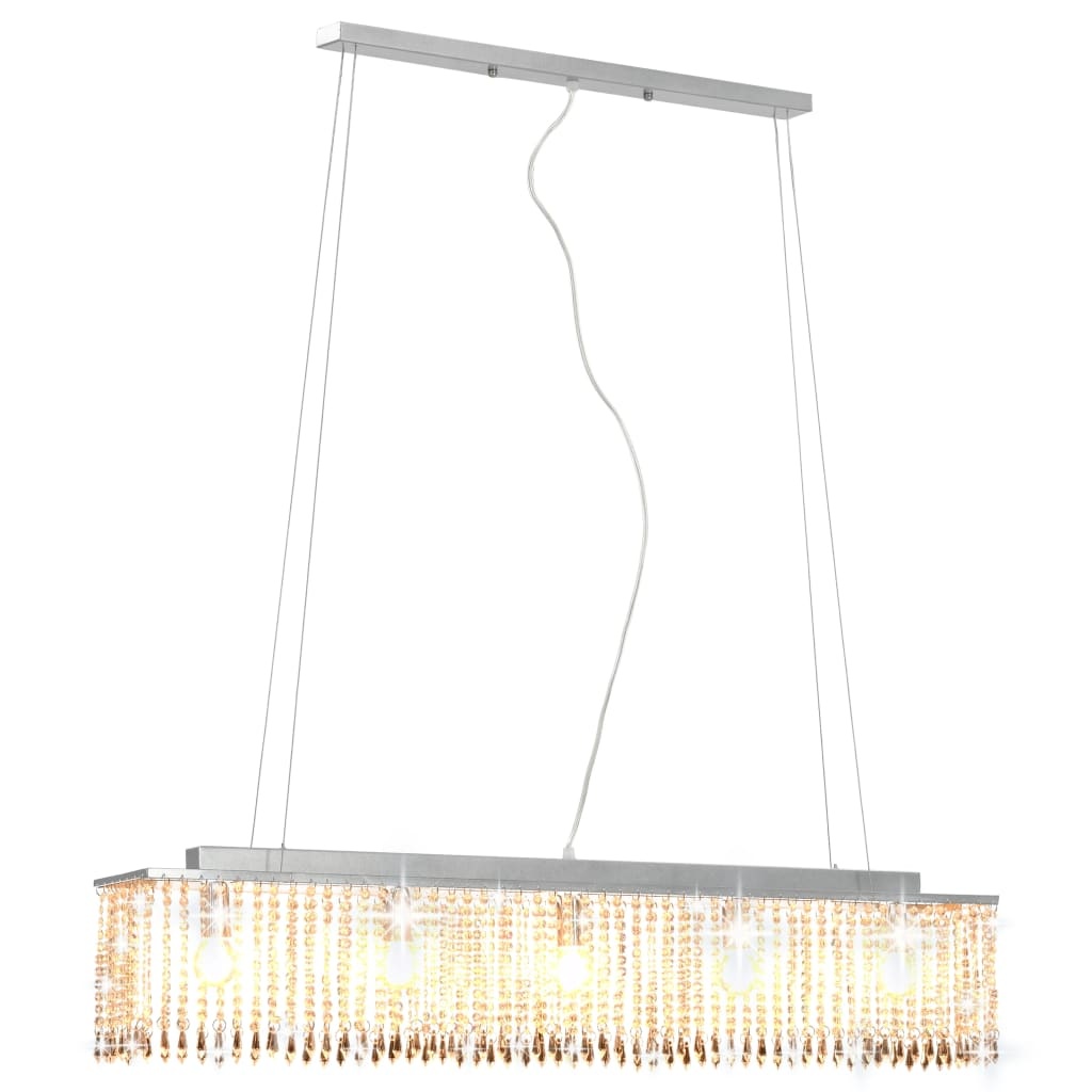 vidaXL Plafondlamp met kristallen kralen 104 cm zilverkleurig