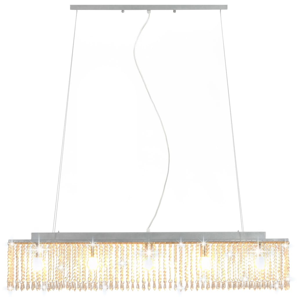 VidaXL Plafondlamp met kristallen kralen 104 cm zilverkleurig