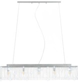 vidaXL Plafondlamp met kristallen kralen 104 cm zilverkleurig