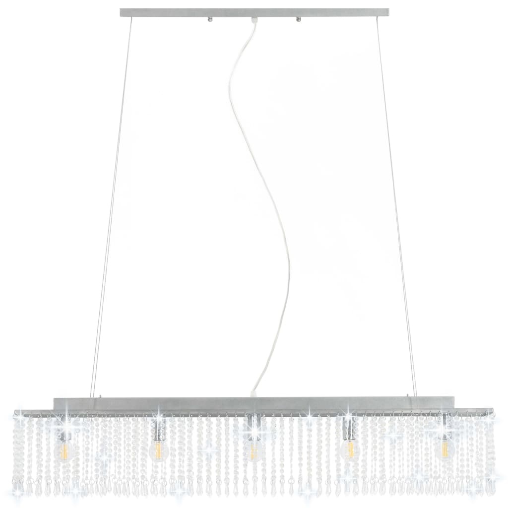 VidaXL Plafondlamp met kristallen kralen 104 cm zilverkleurig