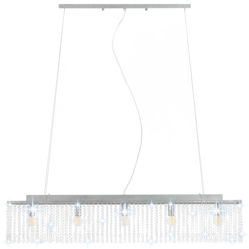 vidaXL Plafondlamp met kristallen kralen 104 cm zilverkleurig