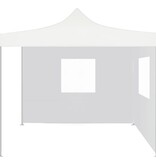 vidaXL Partytent met 2 zijwanden inklapbaar 3x3 m staal wit