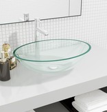 vidaXL Wasbak 50x37x14 cm glas transparant