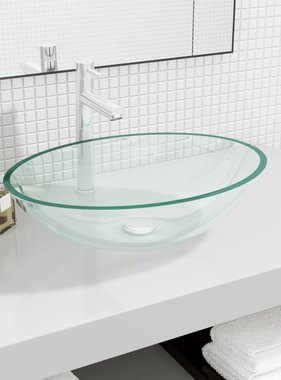 vidaXL Wasbak 50x37x14 cm glas transparant