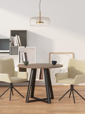 vidaXL Eetkamerstoelen draaibaar 2 st fluweel crèmekleurig