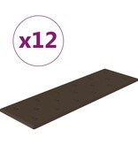 vidaXL Wandpanelen 12 st 3,24 m² 90x30 cm kunstleer bruin