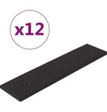 vidaXL Wandpanelen 12 st 1,08 m² 60x15 cm kunstleer zwart