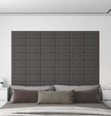 vidaXL Wandpanelen 12 st 0,54 m² 30x15 cm kunstleer grijs
