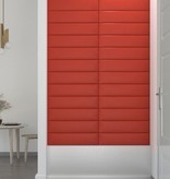 vidaXL Wandpanelen 12 st 1,08 m² 60x15 cm kunstleer rood