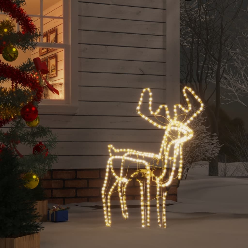 vidaXL Kerstfiguur rendier inklapbaar met 192 LED's warmwit