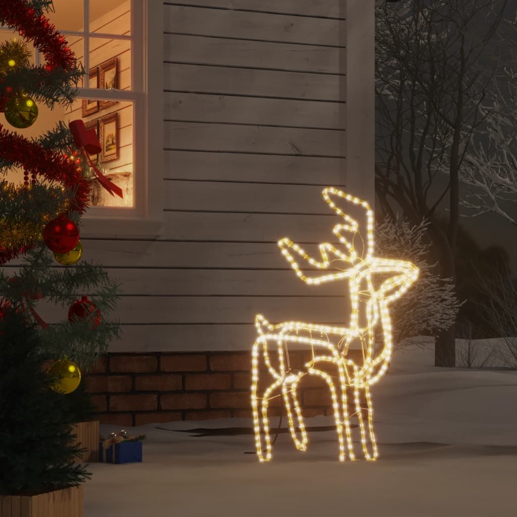 vidaXL Kerstfiguur rendier inklapbaar met 192 LED's warmwit