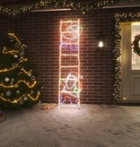 vidaXL Kerstfiguur kerstman op ladder opvouwbaar met 552 LED's