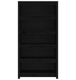 vidaXL Boekenkast 80x35x154 cm massief grenenhout zwart