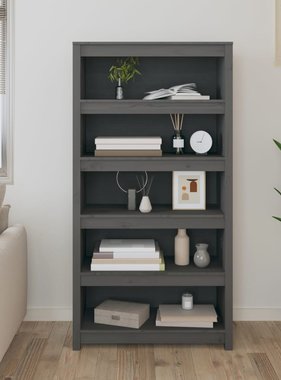 VidaXL Boekenkast 80x35x154 cm massief grenenhout grijs