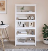 VidaXL Boekenkast 80x35x154 cm massief grenenhout wit