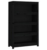 VidaXL Boekenkast 80x35x126 cm massief grenenhout zwart