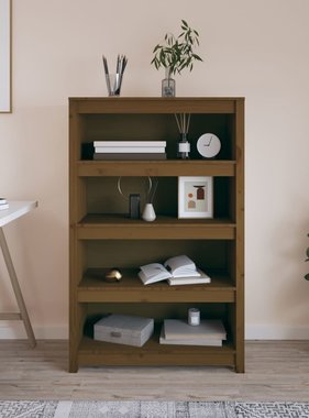 VidaXL Boekenkast 80x35x126 cm massief grenenhout honingbruin