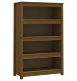 VidaXL Boekenkast 80x35x126 cm massief grenenhout honingbruin