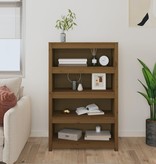 VidaXL Boekenkast 80x35x126 cm massief grenenhout honingbruin