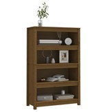 VidaXL Boekenkast 80x35x126 cm massief grenenhout honingbruin
