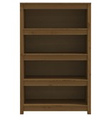 VidaXL Boekenkast 80x35x126 cm massief grenenhout honingbruin