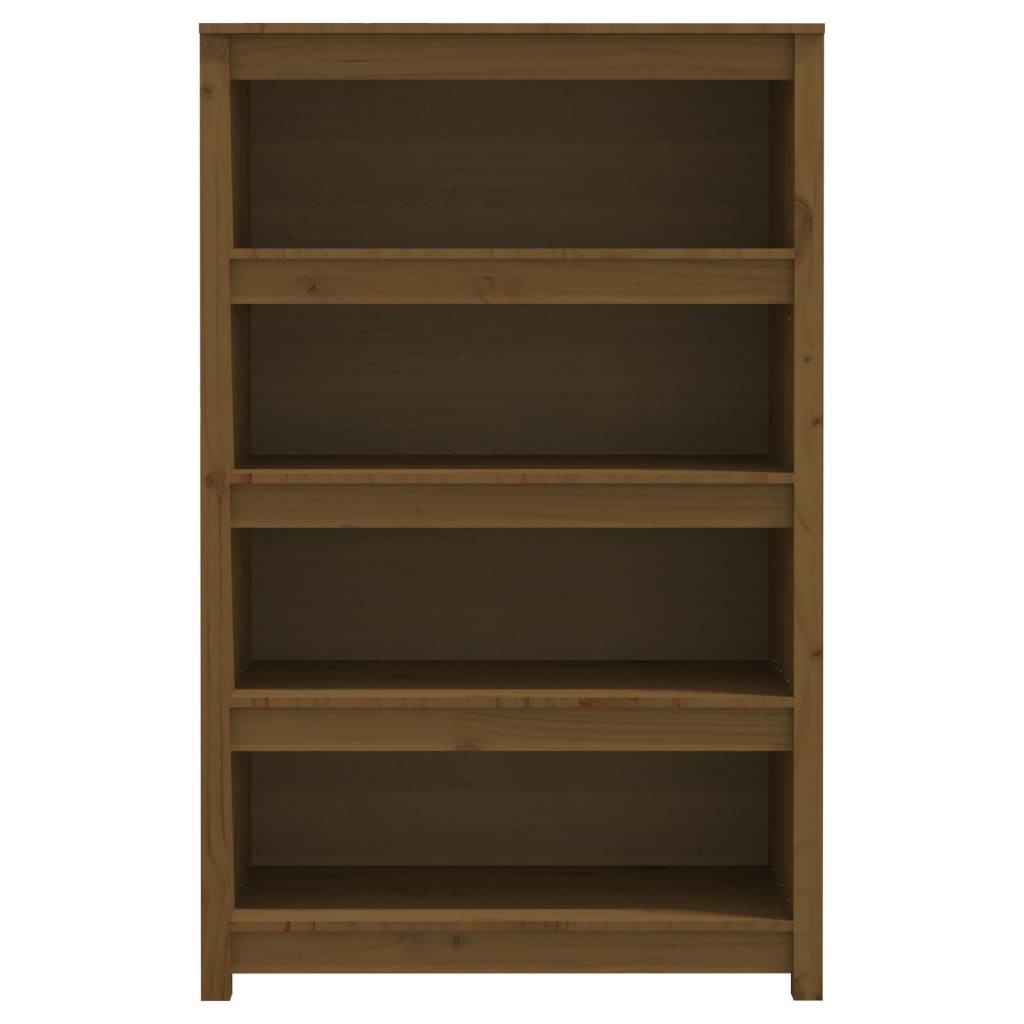 VidaXL Boekenkast 80x35x126 cm massief grenenhout honingbruin