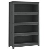VidaXL Boekenkast 80x35x126 cm massief grenenhout grijs