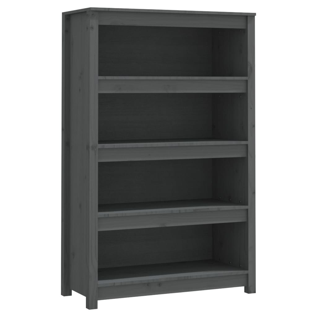 VidaXL Boekenkast 80x35x126 cm massief grenenhout grijs