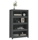 VidaXL Boekenkast 80x35x126 cm massief grenenhout grijs