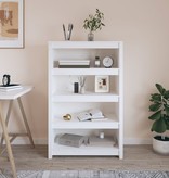 VidaXL Boekenkast 80x35x126 cm massief grenenhout wit