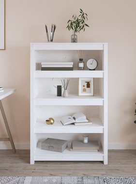 VidaXL Boekenkast 80x35x126 cm massief grenenhout wit