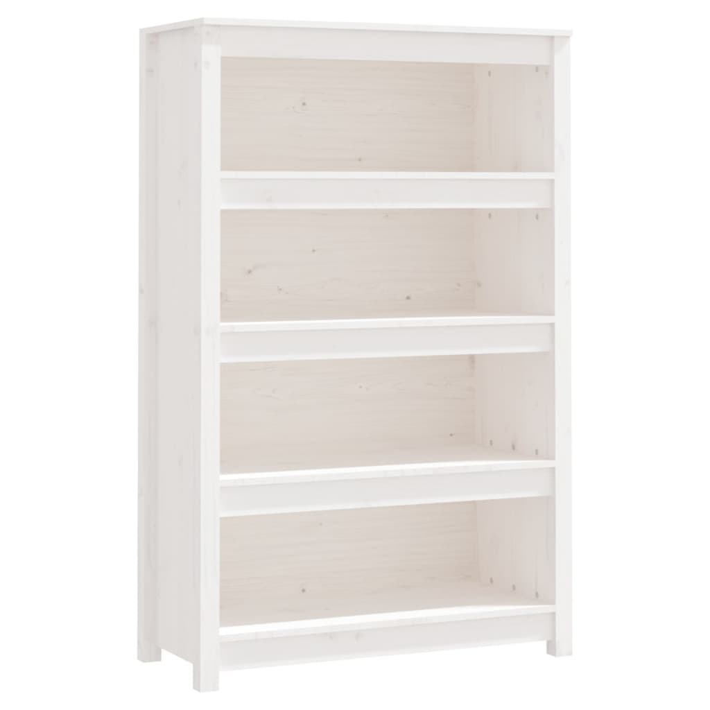 VidaXL Boekenkast 80x35x126 cm massief grenenhout wit