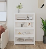 VidaXL Boekenkast 80x35x126 cm massief grenenhout wit