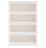 VidaXL Boekenkast 80x35x126 cm massief grenenhout wit