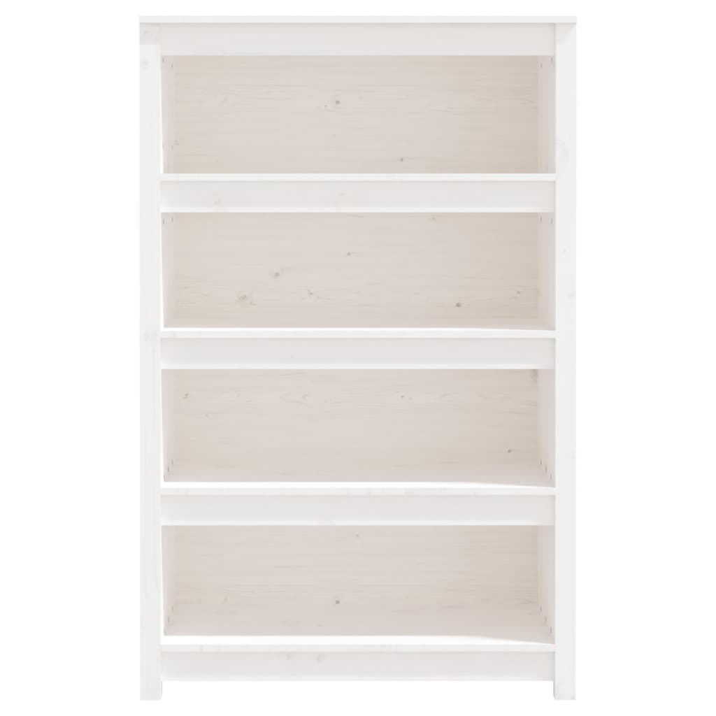 VidaXL Boekenkast 80x35x126 cm massief grenenhout wit