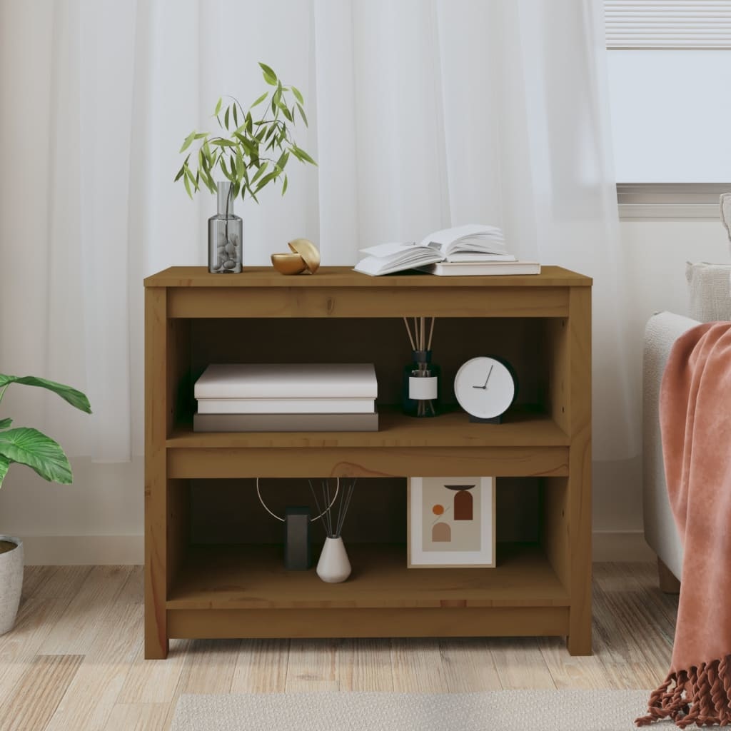 VidaXL Boekenkast 80x35x68 cm massief grenenhout honingbruin