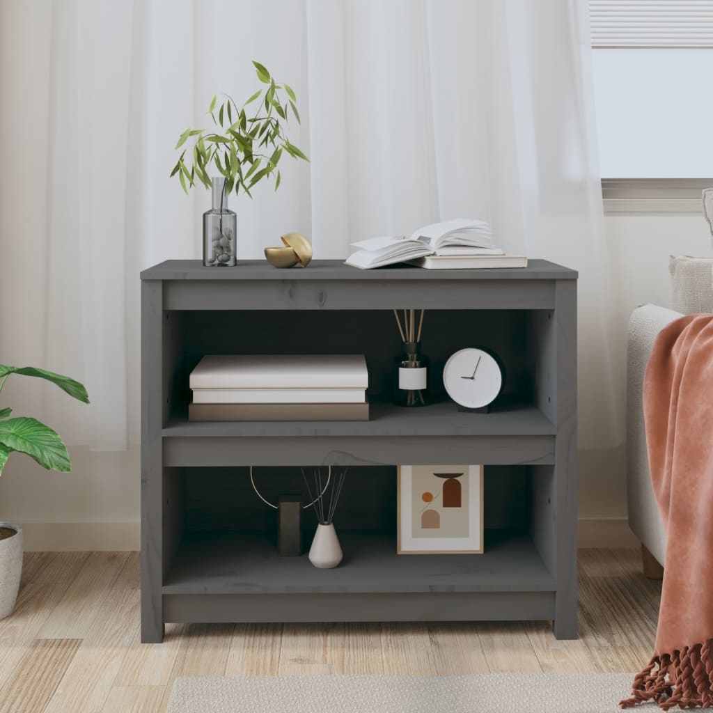 VidaXL Boekenkast 80x35x68 cm massief grenenhout grijs