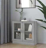 VidaXL Vitrinekast 82,5x30,5x80 cm bewerkt hout grijs sonoma eiken