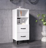 VidaXL Dressoir 34,5x34x90 cm bewerkt hout hoogglans wit