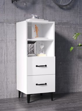 VidaXL Dressoir 34,5x34x90 cm bewerkt hout hoogglans wit