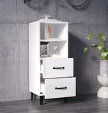 VidaXL Dressoir 34,5x34x90 cm bewerkt hout hoogglans wit