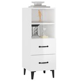 VidaXL Dressoir 34,5x34x90 cm bewerkt hout hoogglans wit