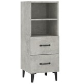 VidaXL Dressoir 34,5x34x90 cm bewerkt hout betongrijs