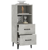 VidaXL Dressoir 34,5x34x90 cm bewerkt hout betongrijs